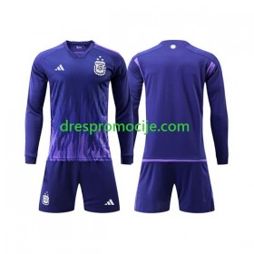 Argentina 3 Stars Dres Dječji Gostujući Svjetsko prvenstvo 2022 Dugim Rukavima